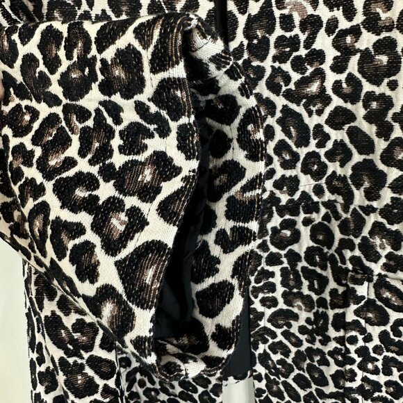 Chico's Open Front Blazer Leopard Print Women's Sz 3 / 16 Jacquard Jacket - Picture 8 of 11
